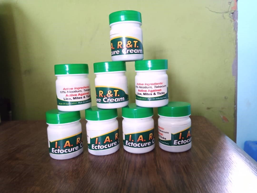 IAR&T Ectocure cream to prevent ectoparasites in livestock (small ruminants, swine, rabbits, grasscutters)